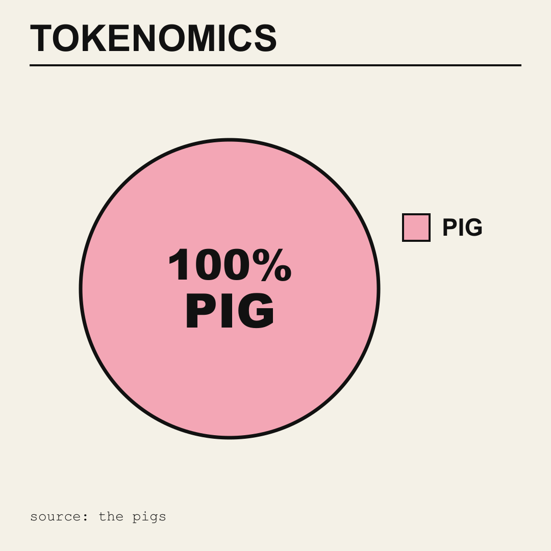 A pie chart showing 100% pig